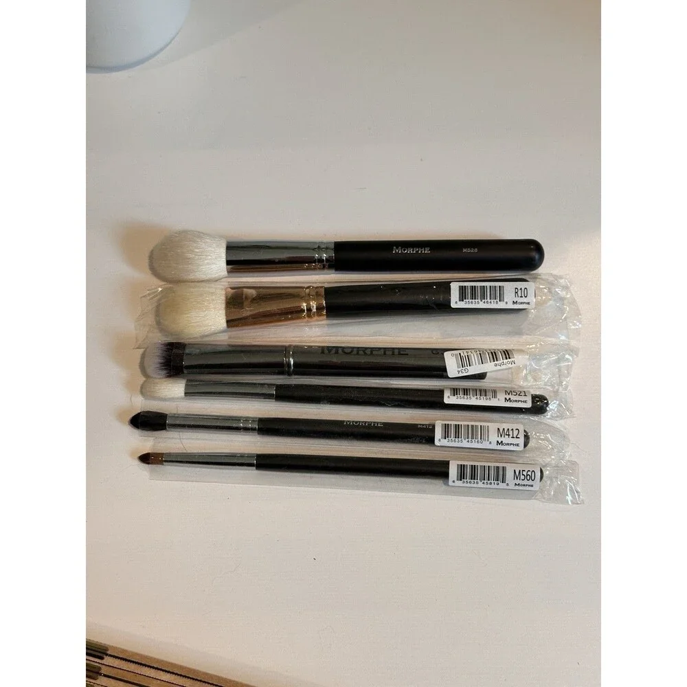 Morphe Make Up Brush Lot Of 6 New Face & Eye Bundle Of Make Up Brushes